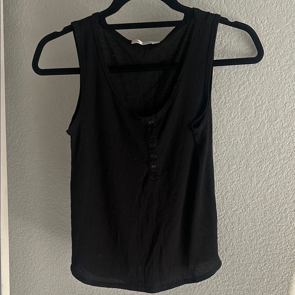 Heart Hips Black Tank Top with Scoop Neckline